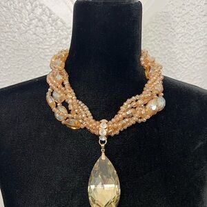 Gold Christian Soriano Beaded Necklace vintage